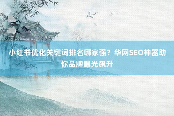小红书优化关键词排名哪家强?华网SEO神器助你品牌曝光飙升